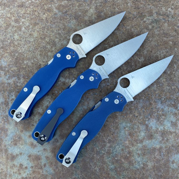 Spyderco Paramilitary 2(PM2) Cobalt Blue G10 Scales Satin SPY27 Blade Folding Knife